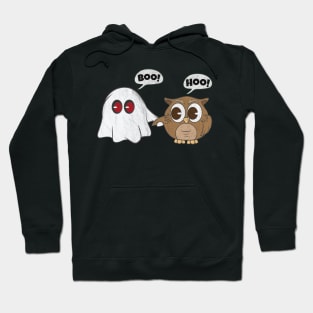 Boo Hoo Owl Ghost Halloween Cute Best Friend Hoodie